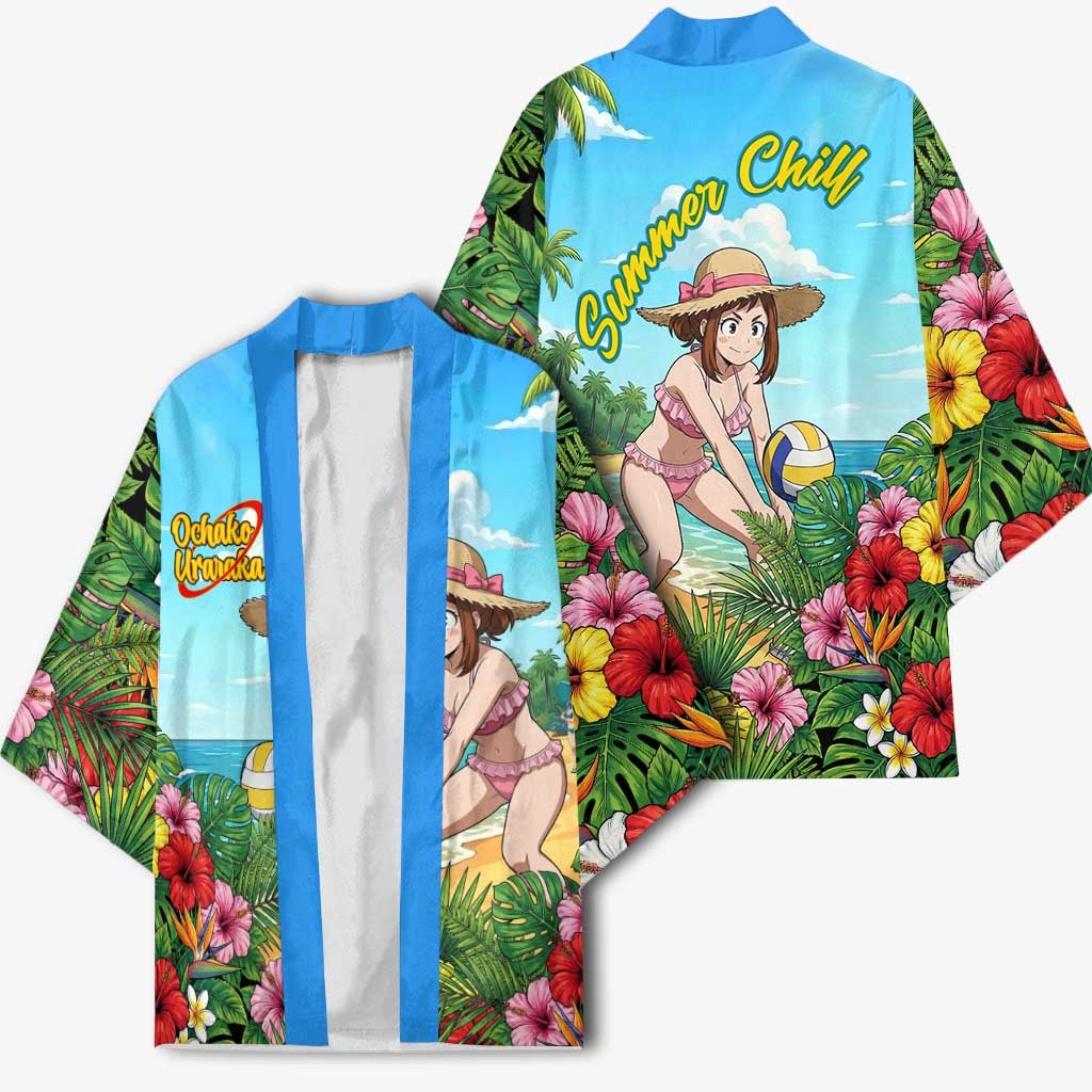 Ochako Uraraka Summer Chill Kimono Tropical Anime Beach Play