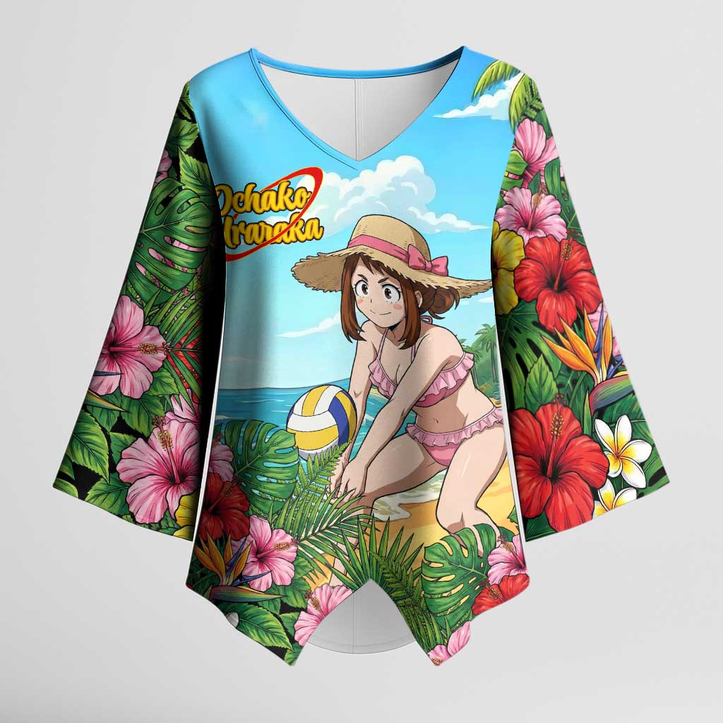 Ochako Uraraka Summer Chill Kimono Sleeve Blouse Tropical Anime Beach Play