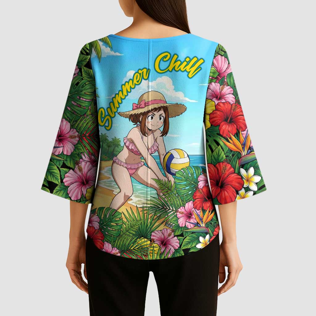 Ochako Uraraka Summer Chill Kimono Sleeve Blouse Tropical Anime Beach Play