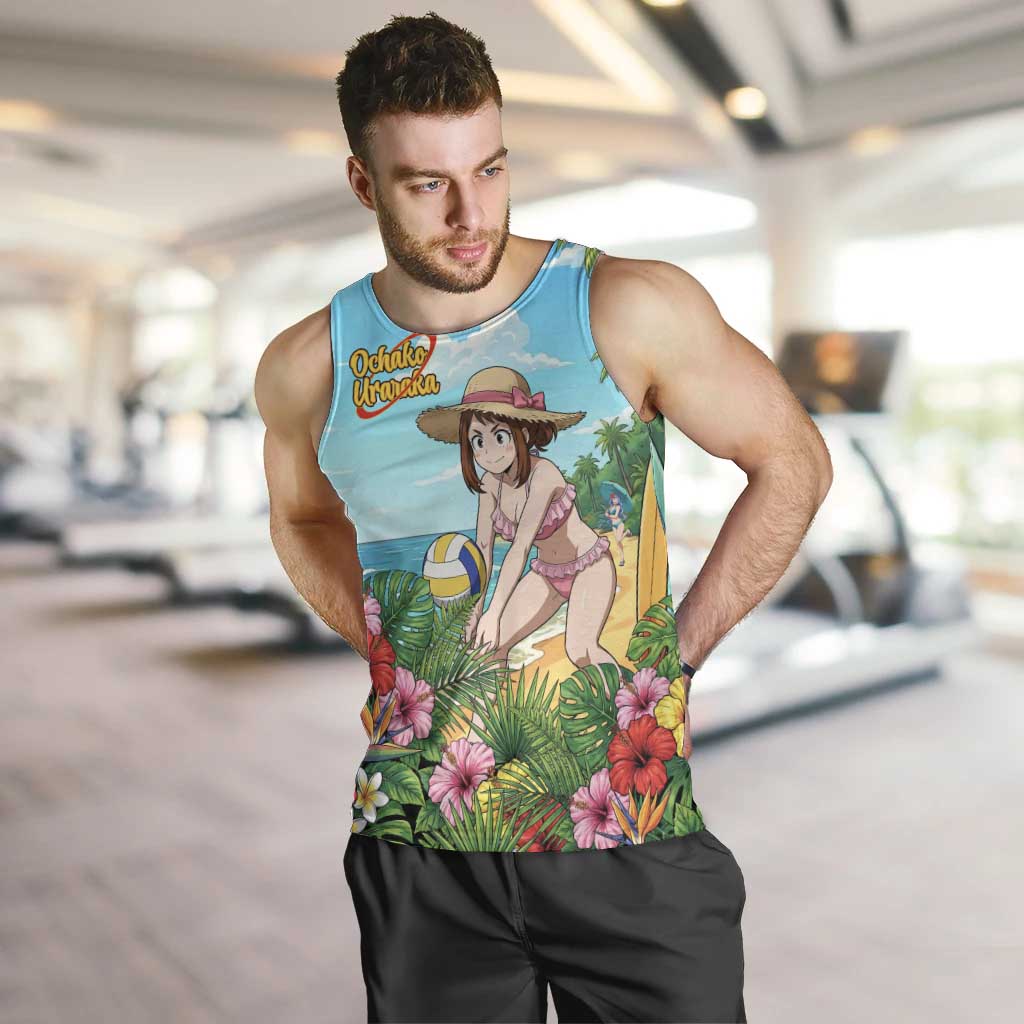 Ochako Uraraka Summer Chill Men Tank Top Tropical Anime Beach Play
