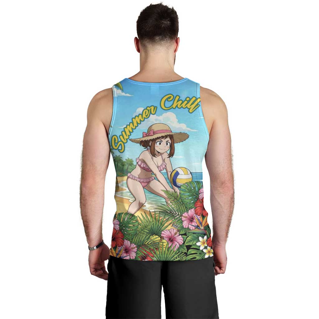Ochako Uraraka Summer Chill Men Tank Top Tropical Anime Beach Play