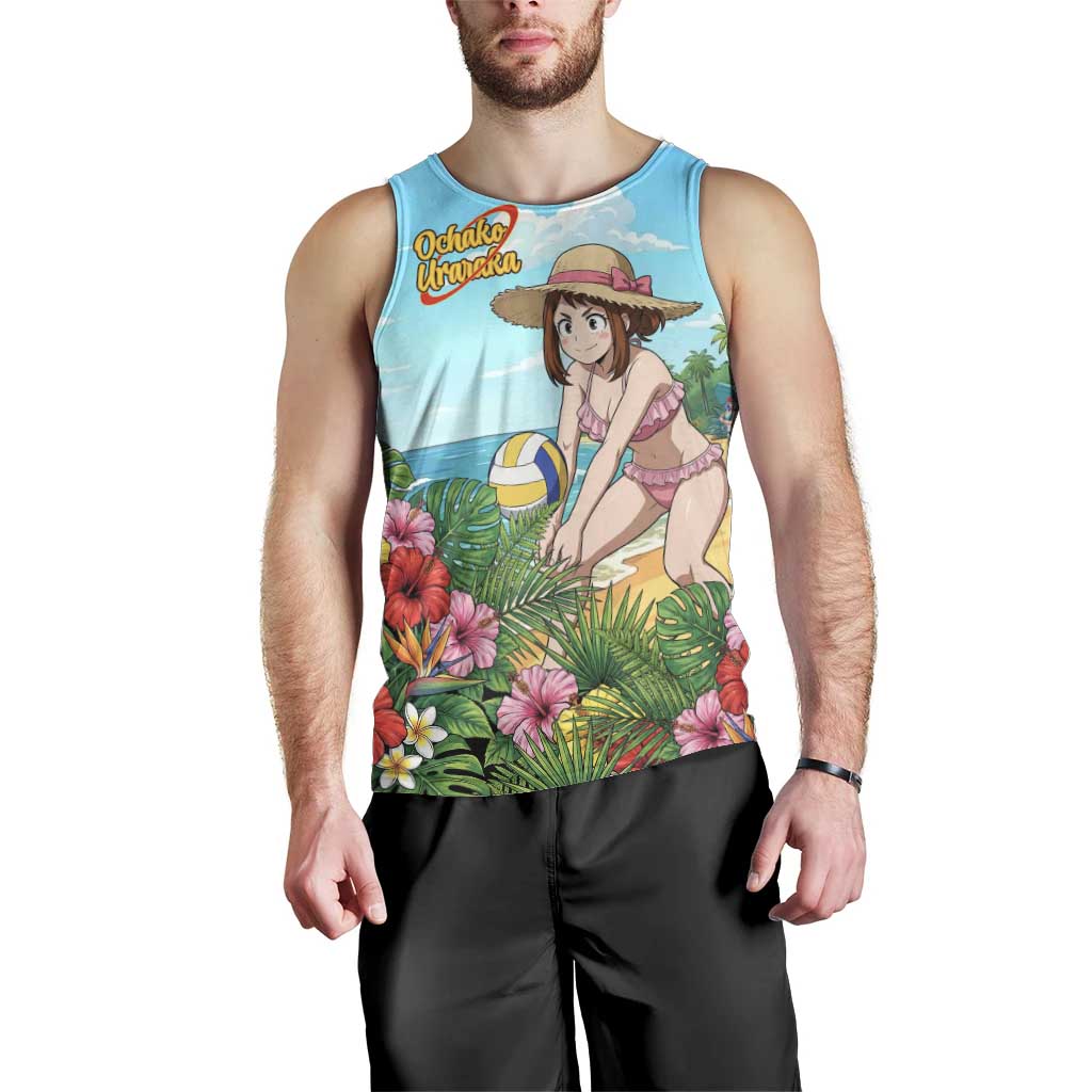Ochako Uraraka Summer Chill Men Tank Top Tropical Anime Beach Play