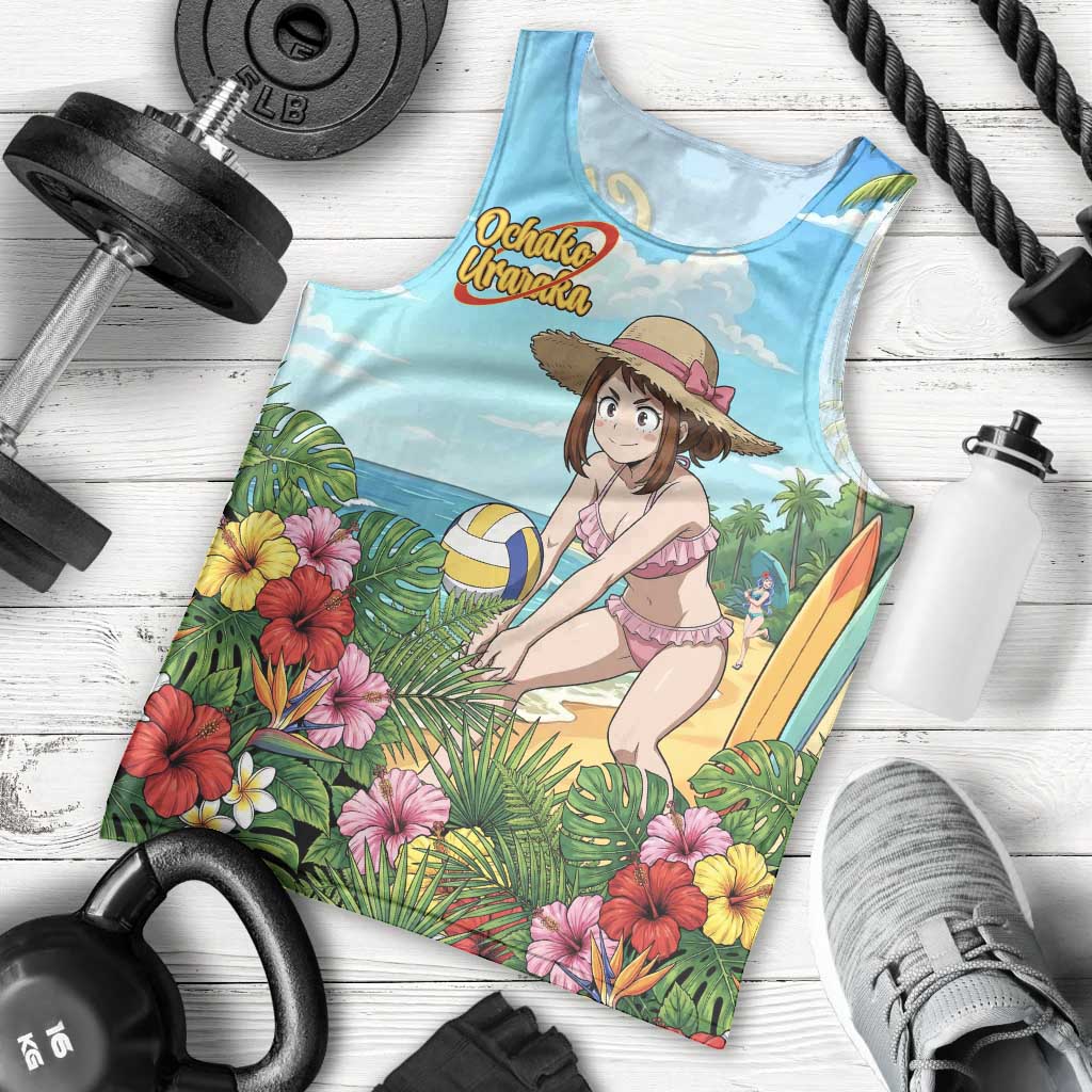 Ochako Uraraka Summer Chill Men Tank Top Tropical Anime Beach Play