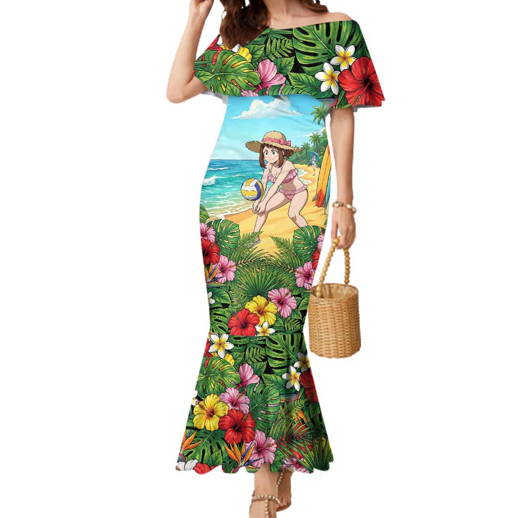 Ochako Uraraka Summer Chill Mermaid Dress Tropical Anime Beach Play