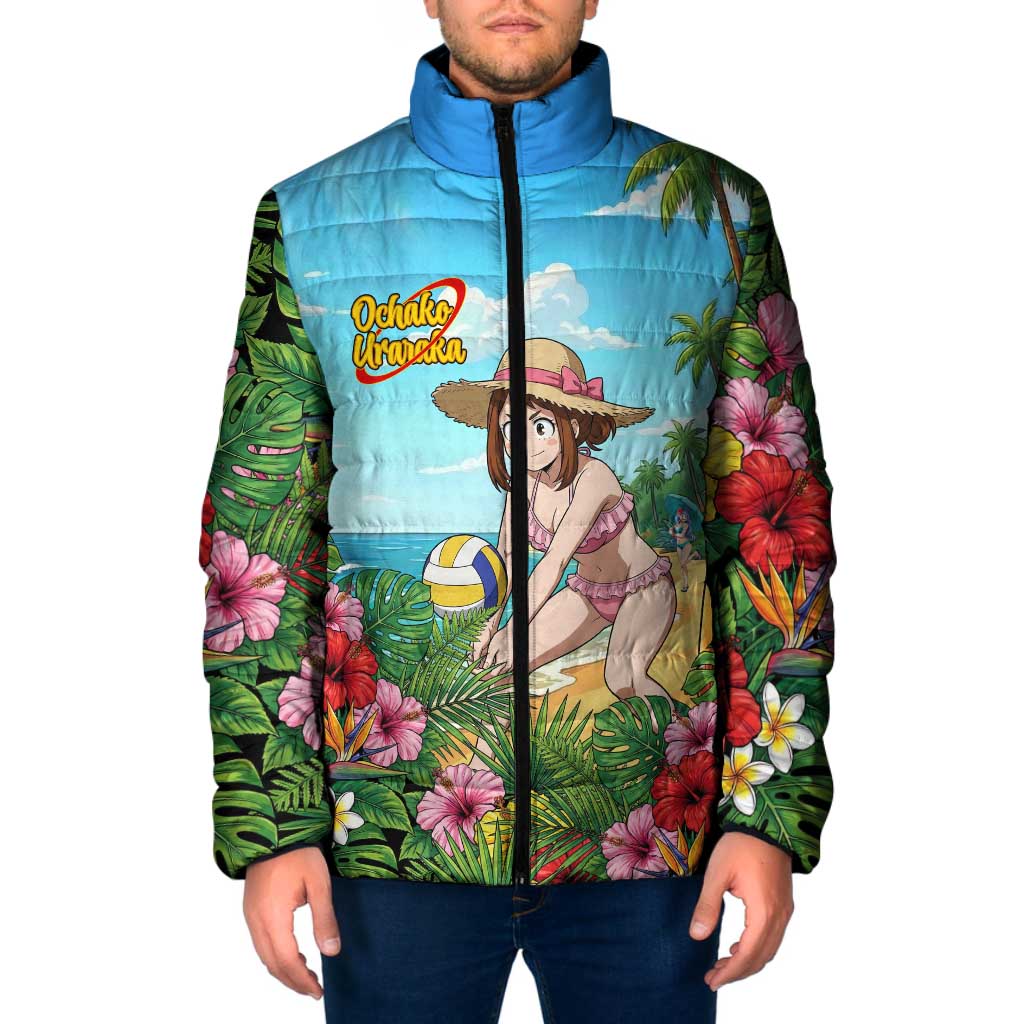 Ochako Uraraka Summer Chill Padded Jacket Tropical Anime Beach Play