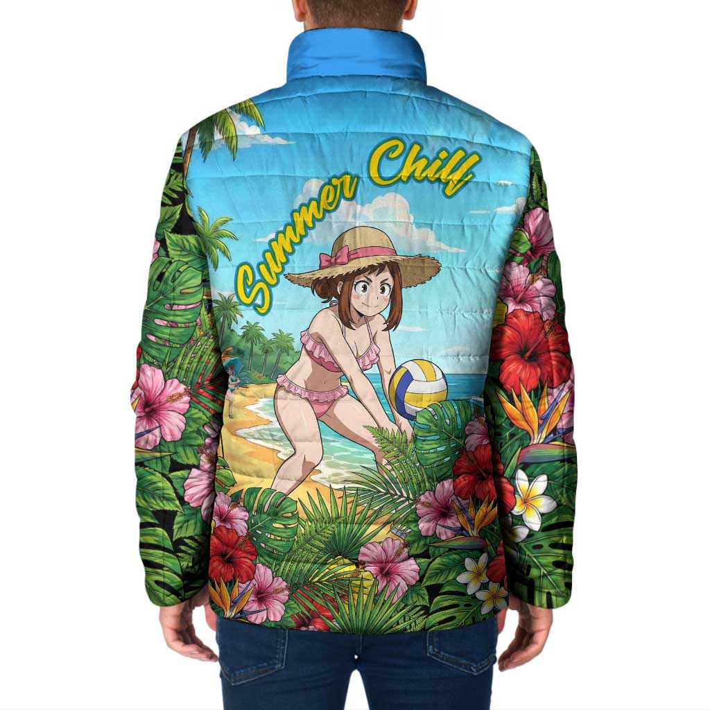 Ochako Uraraka Summer Chill Padded Jacket Tropical Anime Beach Play