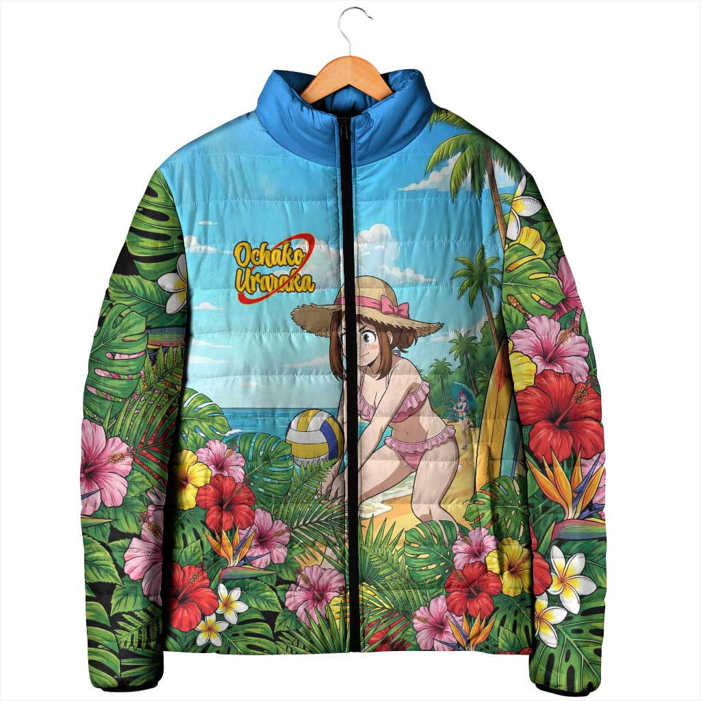 Ochako Uraraka Summer Chill Padded Jacket Tropical Anime Beach Play