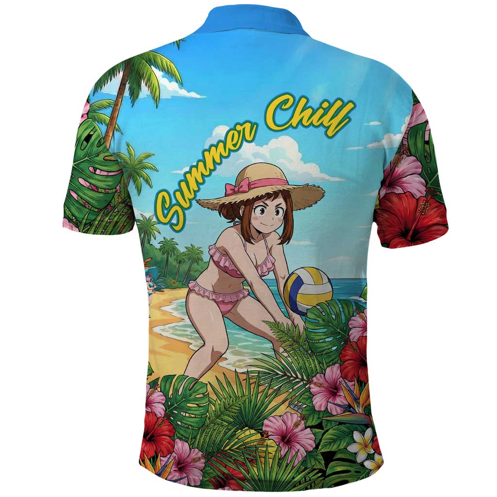 Ochako Uraraka Summer Chill Polo Shirt Tropical Anime Beach Play
