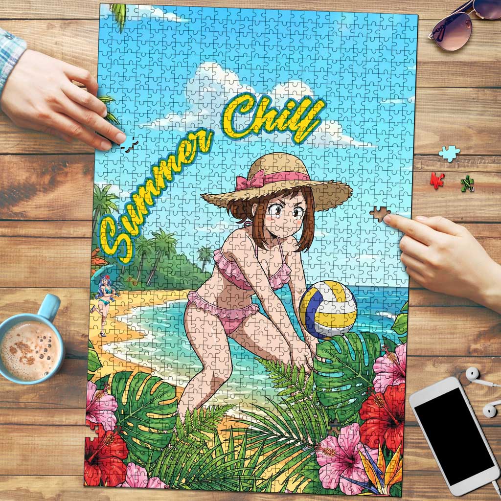 Ochako Uraraka Summer Chill Puzzle Tropical Anime Beach Play