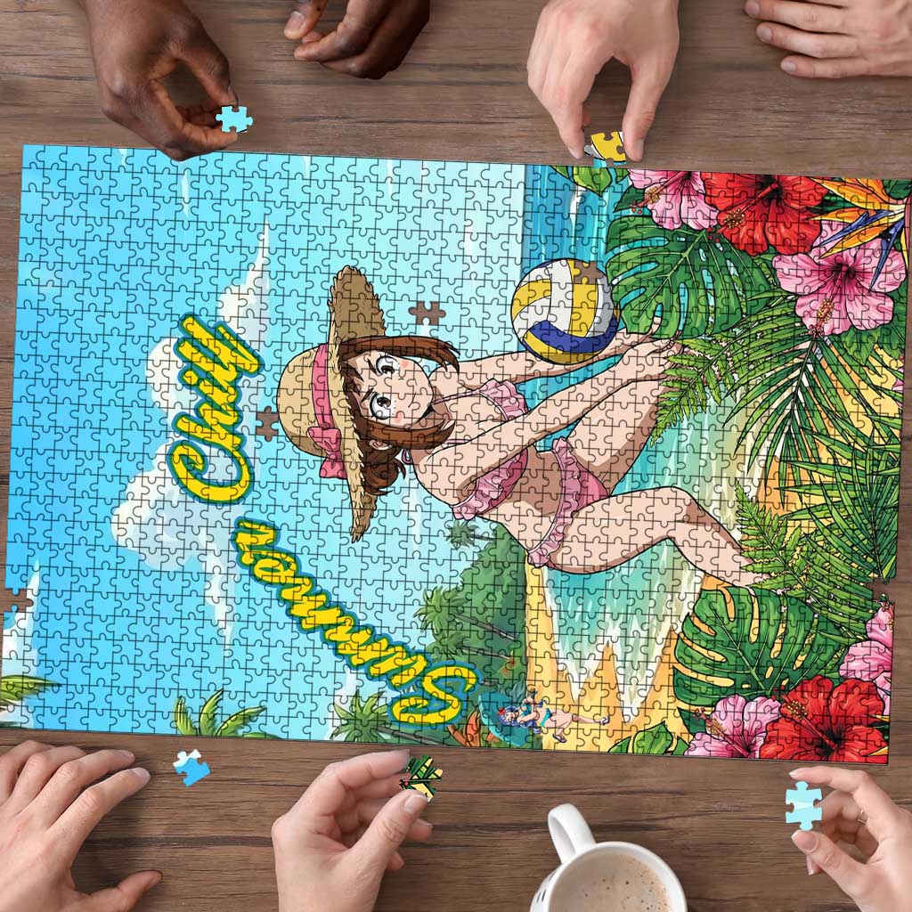 Ochako Uraraka Summer Chill Puzzle Tropical Anime Beach Play