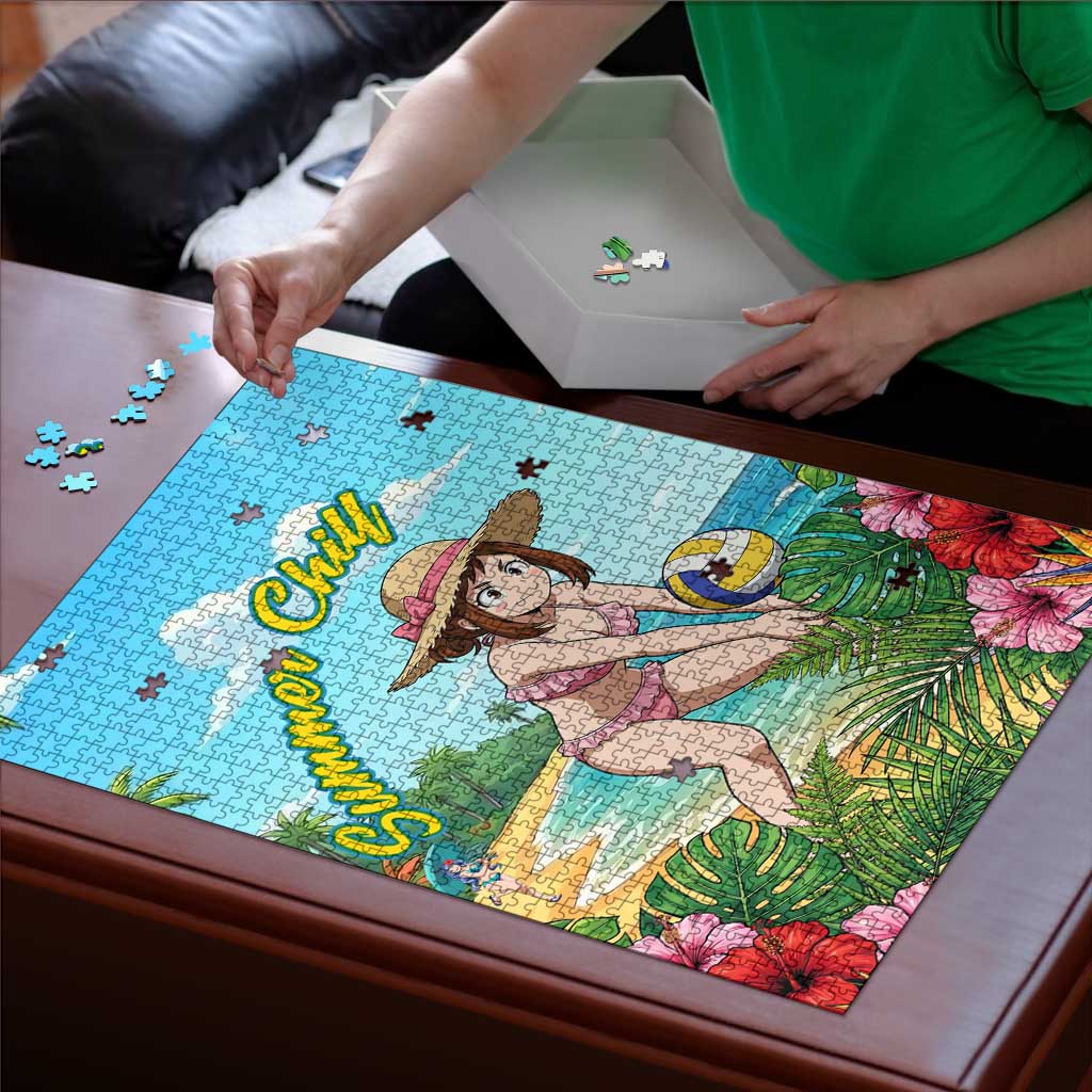 Ochako Uraraka Summer Chill Puzzle Tropical Anime Beach Play