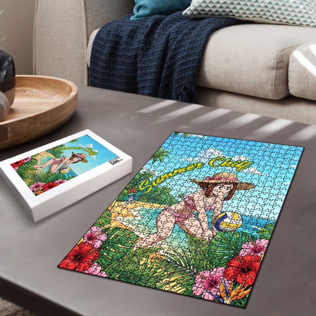 Ochako Uraraka Summer Chill Puzzle Tropical Anime Beach Play