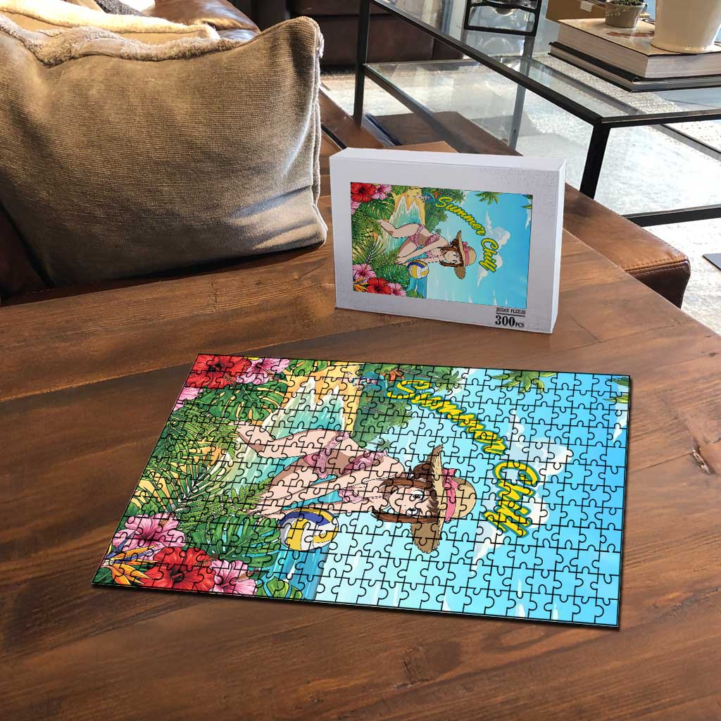 Ochako Uraraka Summer Chill Puzzle Tropical Anime Beach Play
