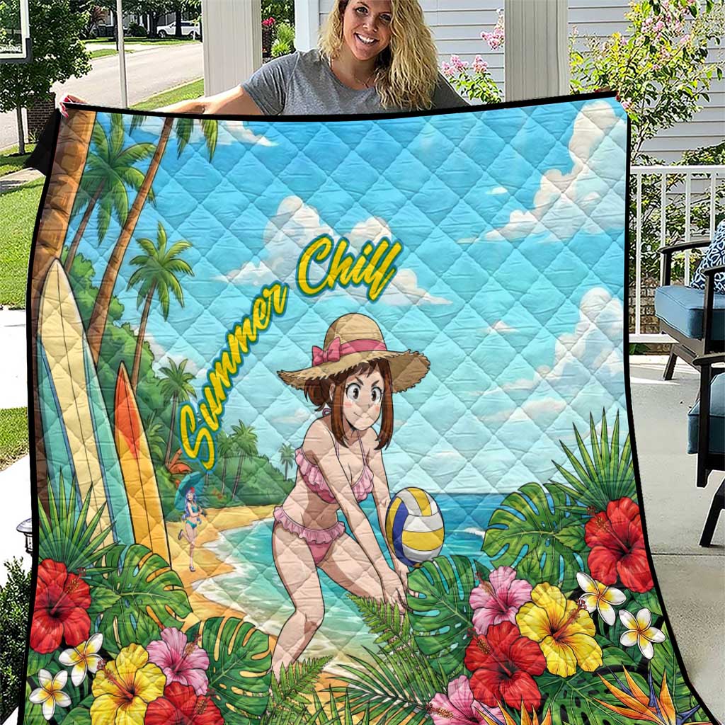 Ochako Uraraka Summer Chill Quilt Tropical Anime Beach Play