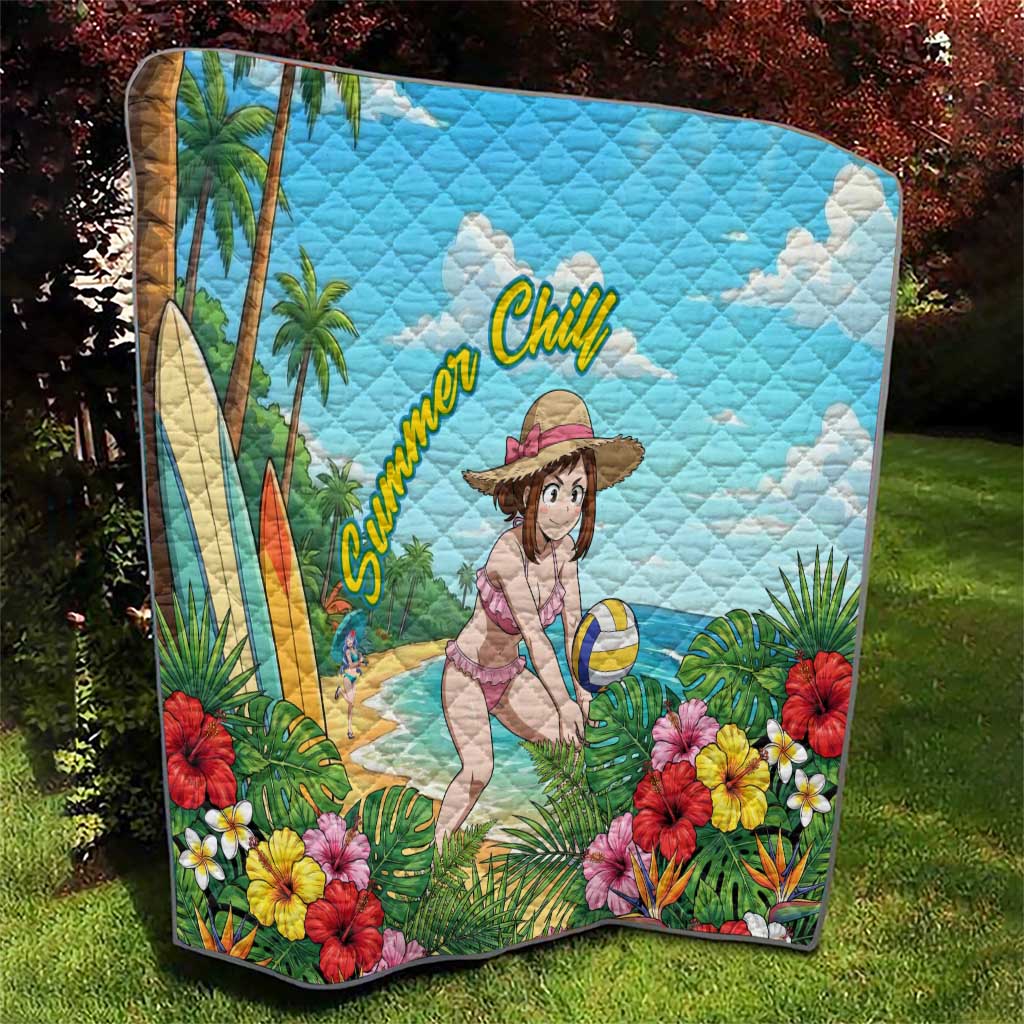 Ochako Uraraka Summer Chill Quilt Tropical Anime Beach Play