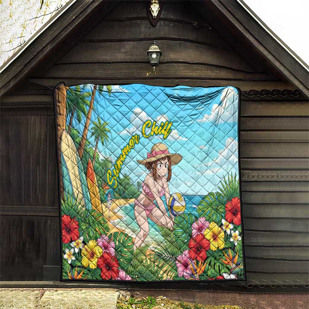 Ochako Uraraka Summer Chill Quilt Tropical Anime Beach Play
