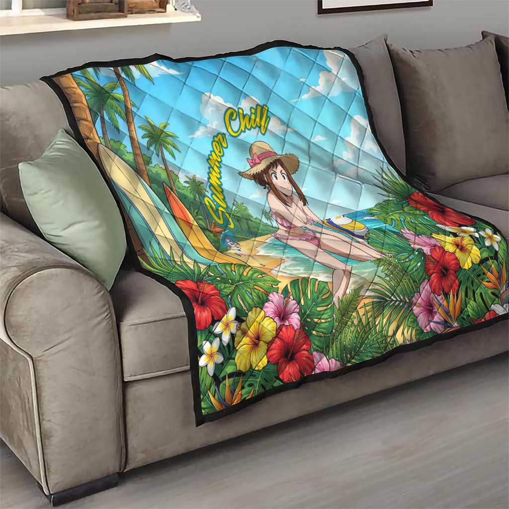 Ochako Uraraka Summer Chill Quilt Tropical Anime Beach Play