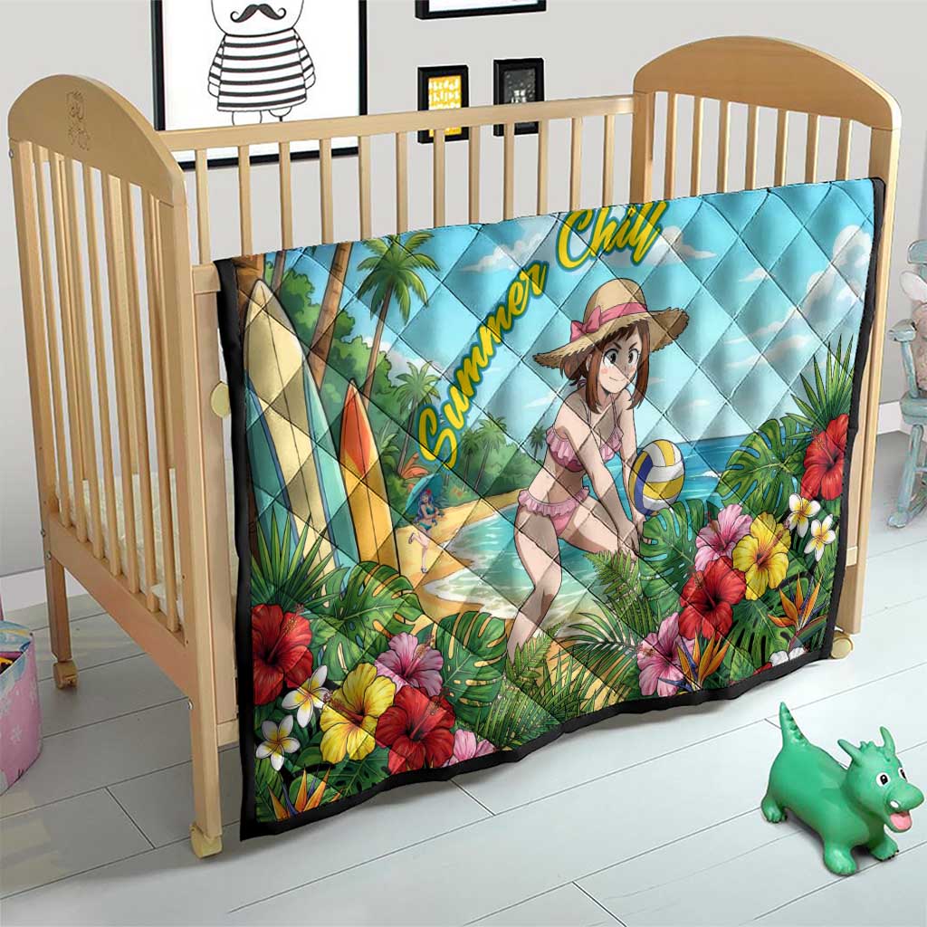 Ochako Uraraka Summer Chill Quilt Tropical Anime Beach Play