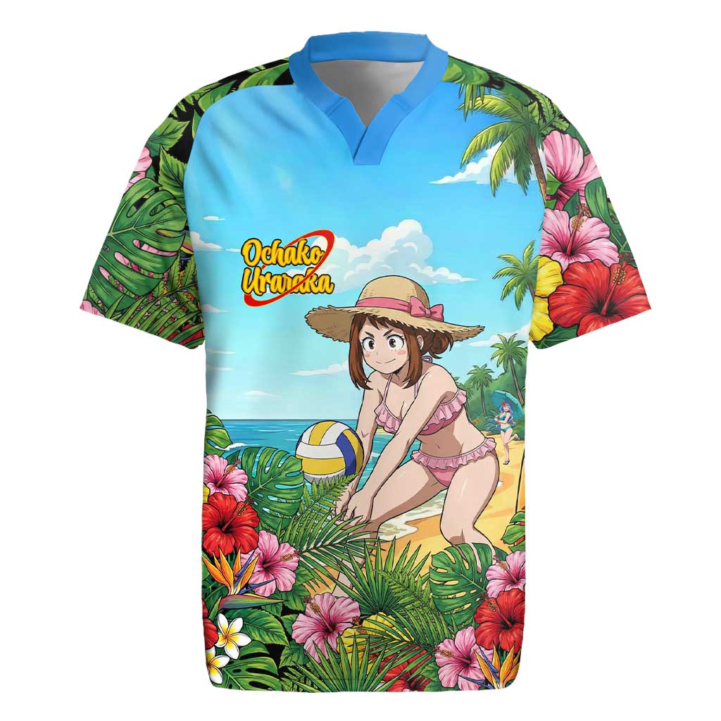 Ochako Uraraka Summer Chill Rugby Jersey Tropical Anime Beach Play