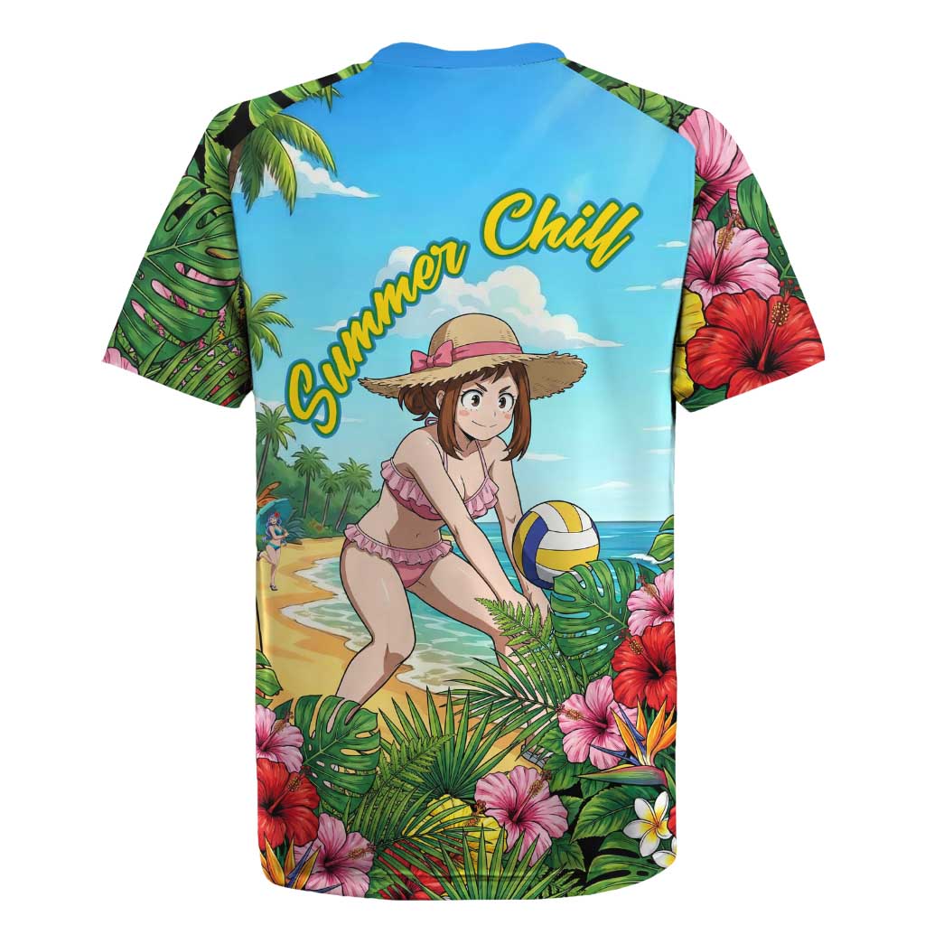 Ochako Uraraka Summer Chill Rugby Jersey Tropical Anime Beach Play