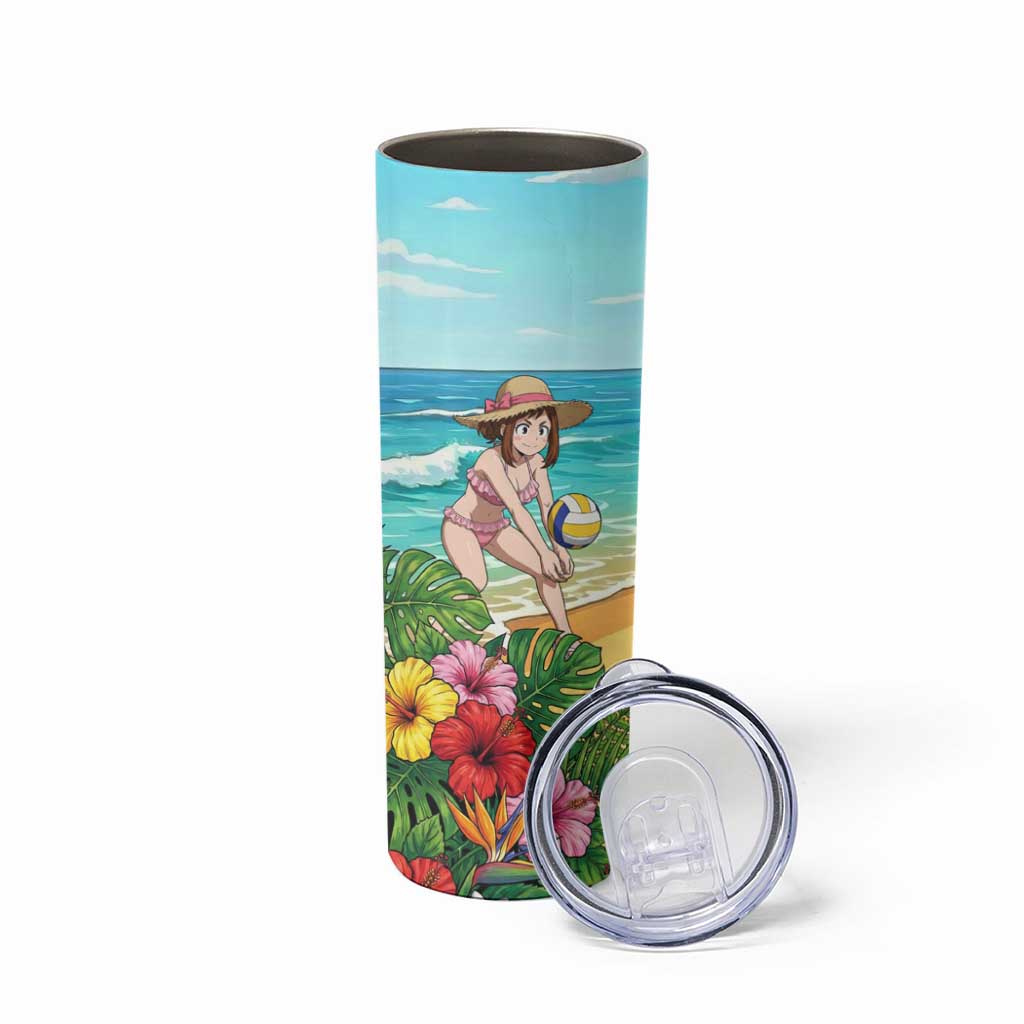 Ochako Uraraka Summer Chill Skinny Tumbler Tropical Anime Beach Play