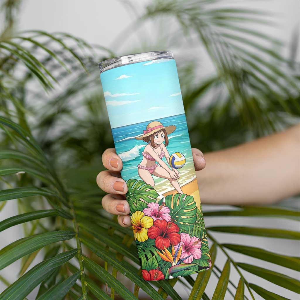 Ochako Uraraka Summer Chill Skinny Tumbler Tropical Anime Beach Play