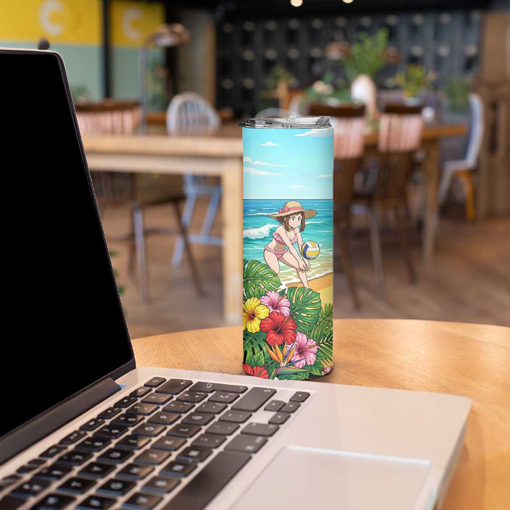 Ochako Uraraka Summer Chill Skinny Tumbler Tropical Anime Beach Play