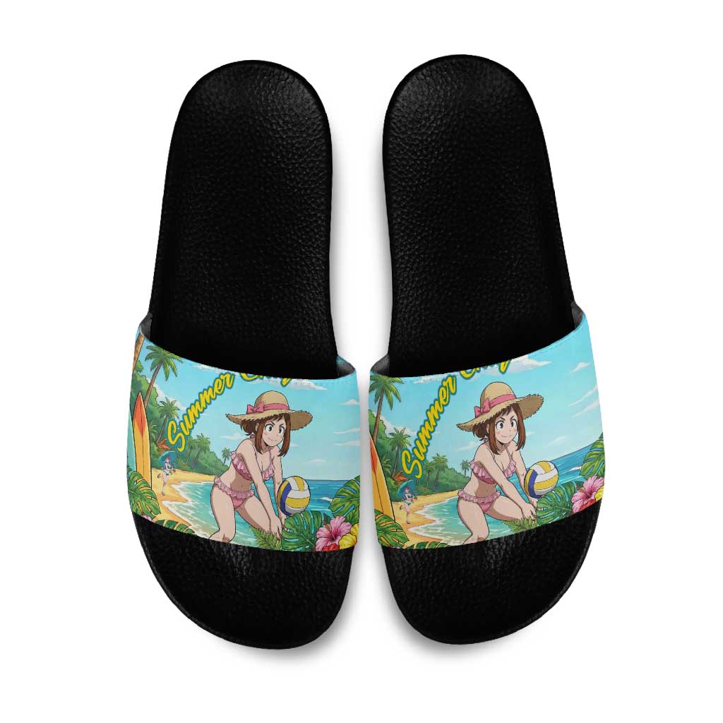 Ochako Uraraka Summer Chill Slide Sandals Tropical Anime Beach Play