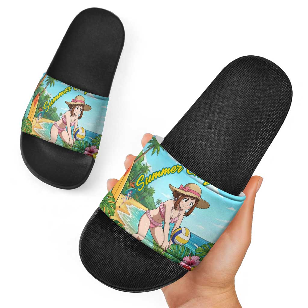 Ochako Uraraka Summer Chill Slide Sandals Tropical Anime Beach Play