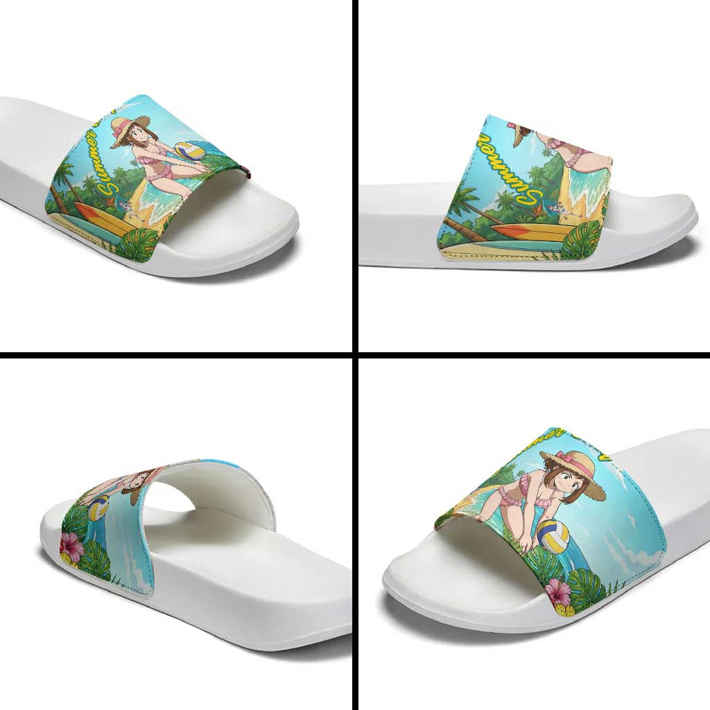 Ochako Uraraka Summer Chill Slide Sandals Tropical Anime Beach Play