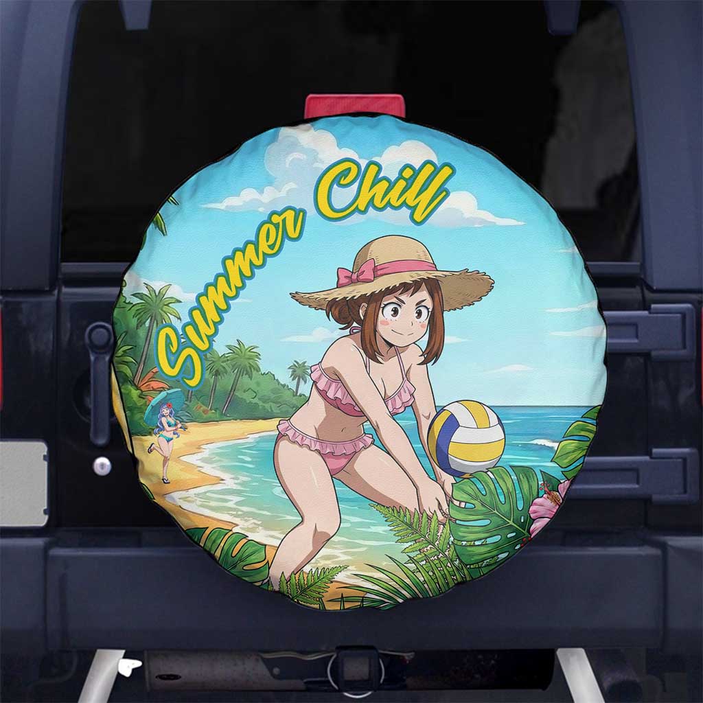 Ochako Uraraka Summer Chill Spare Tire Cover Tropical Anime Beach Play