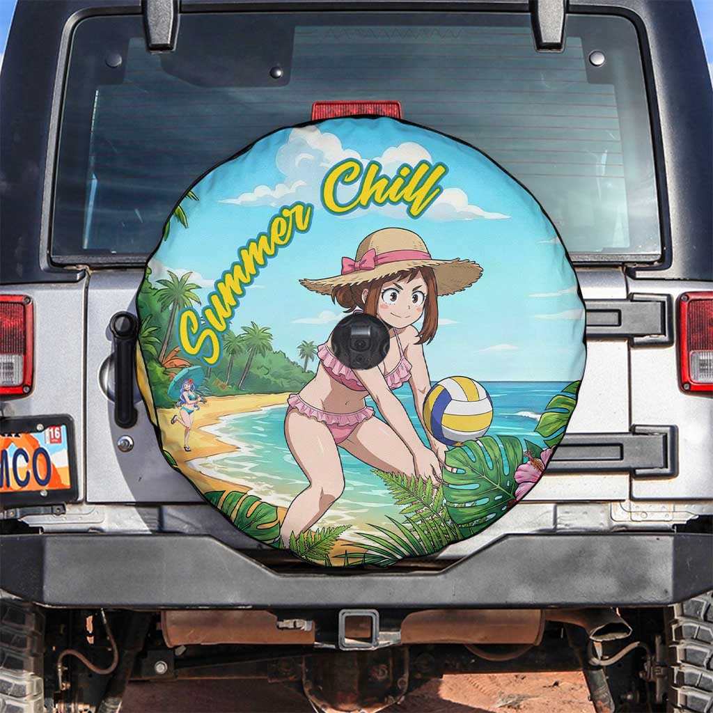 Ochako Uraraka Summer Chill Spare Tire Cover Tropical Anime Beach Play