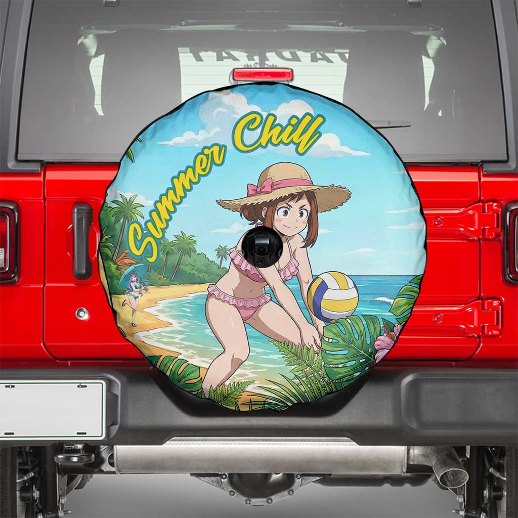 Ochako Uraraka Summer Chill Spare Tire Cover Tropical Anime Beach Play