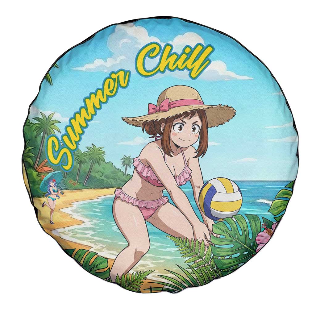 Ochako Uraraka Summer Chill Spare Tire Cover Tropical Anime Beach Play