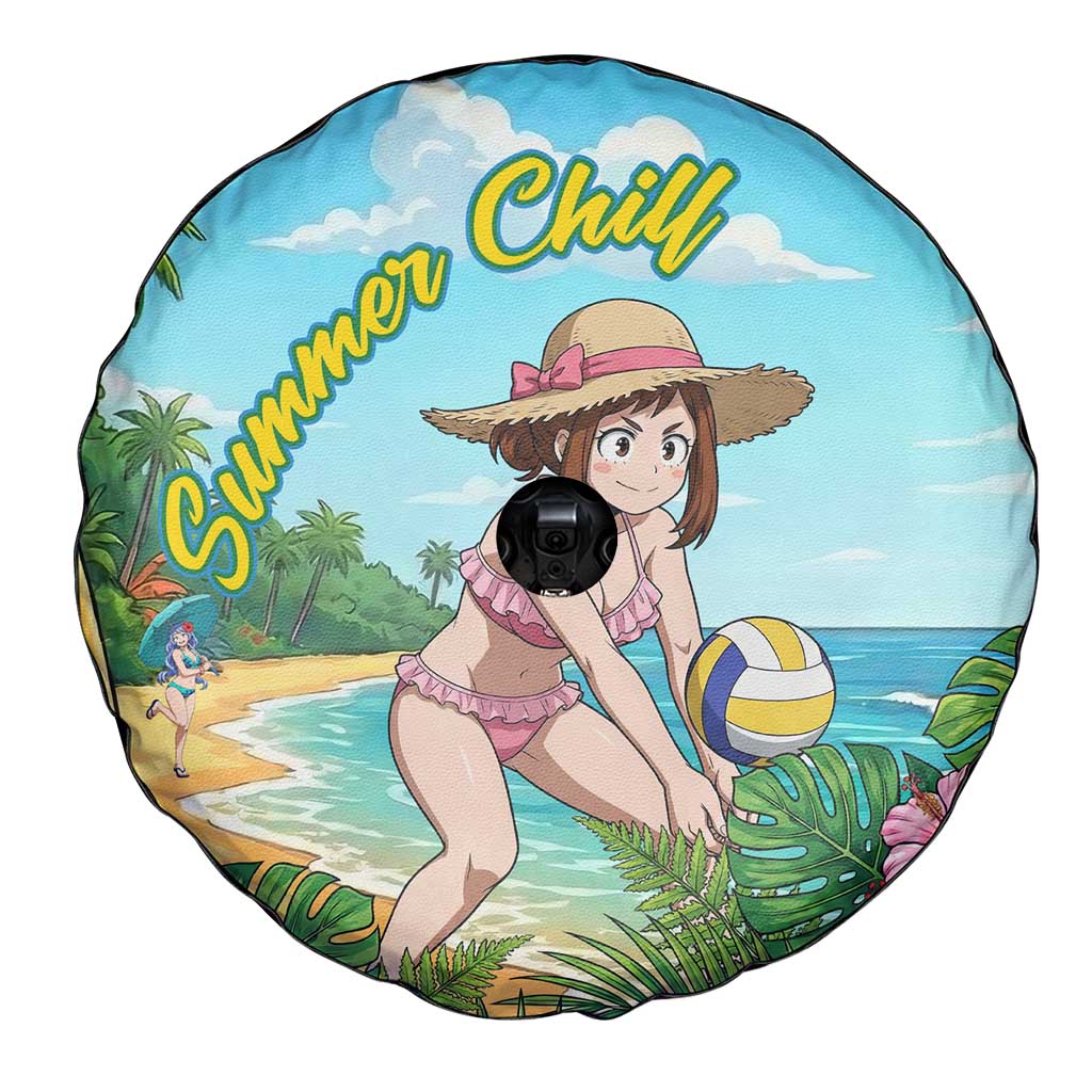 Ochako Uraraka Summer Chill Spare Tire Cover Tropical Anime Beach Play