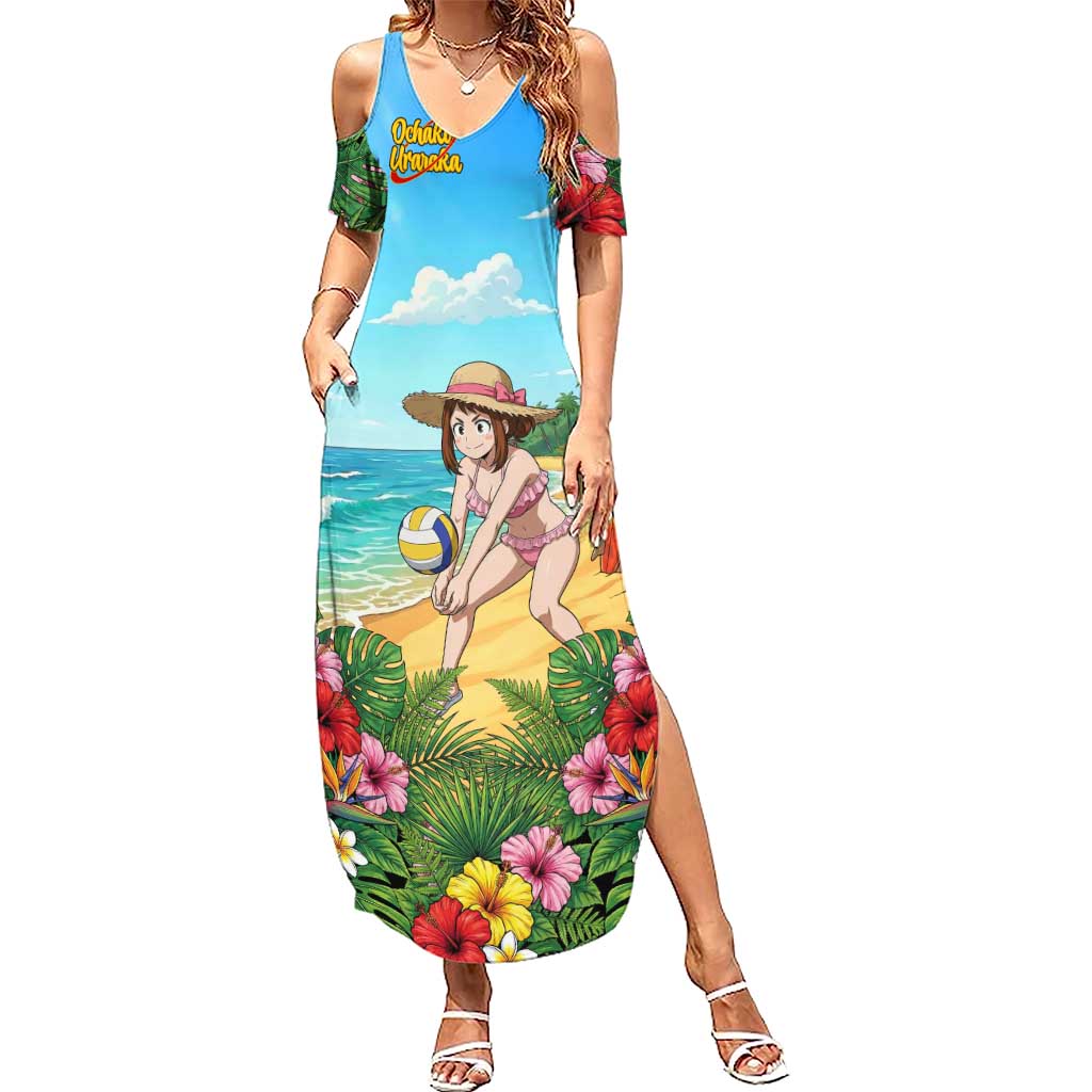 Ochako Uraraka Summer Chill Summer Maxi Dress Tropical Anime Beach Play