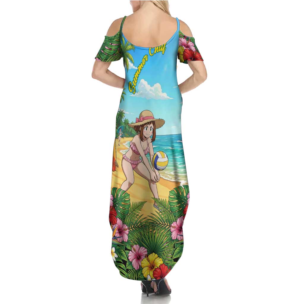 Ochako Uraraka Summer Chill Summer Maxi Dress Tropical Anime Beach Play