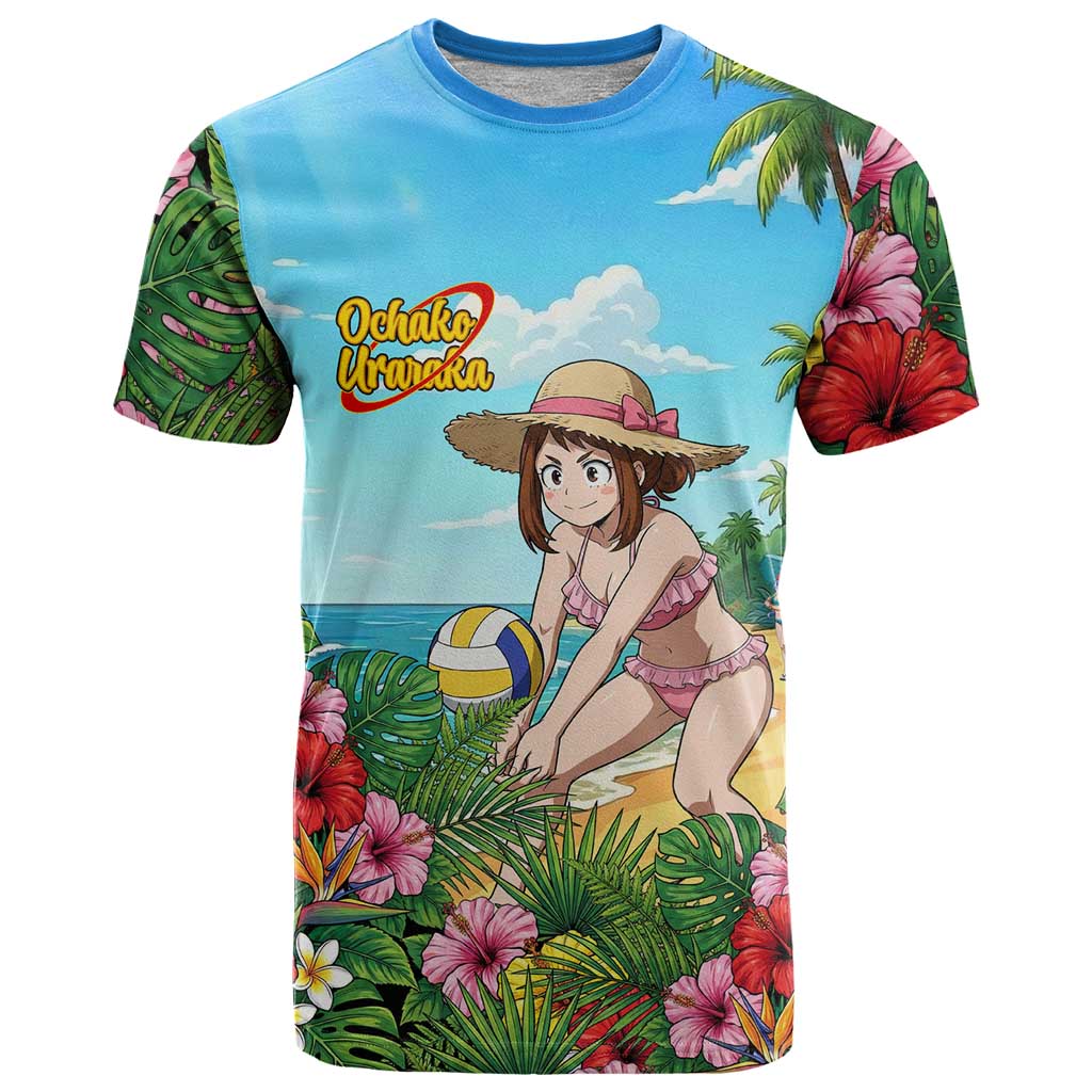 Ochako Uraraka Summer Chill T Shirt Tropical Anime Beach Play