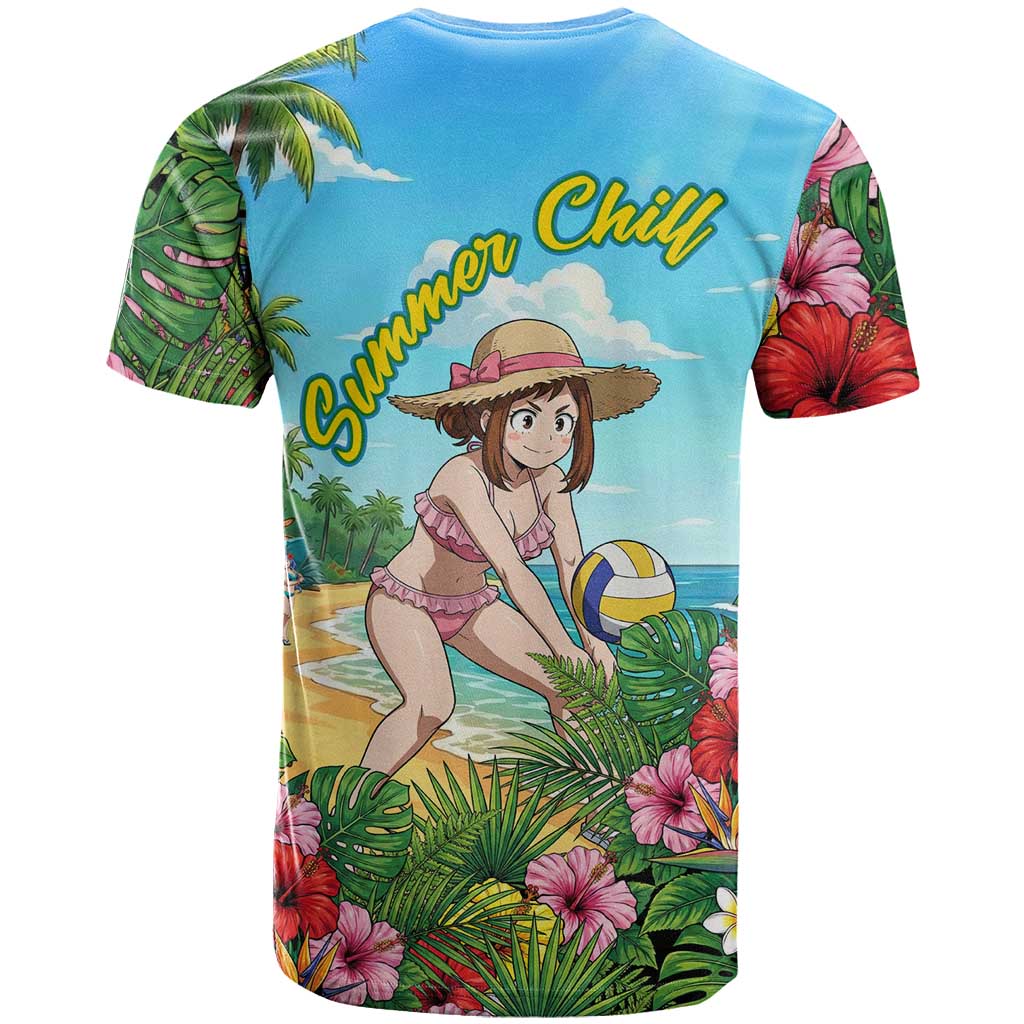 Ochako Uraraka Summer Chill T Shirt Tropical Anime Beach Play