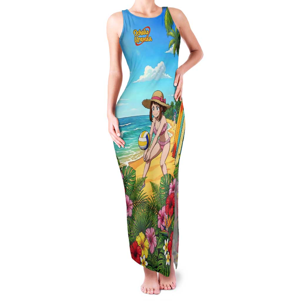 Ochako Uraraka Summer Chill Tank Maxi Dress Tropical Anime Beach Play