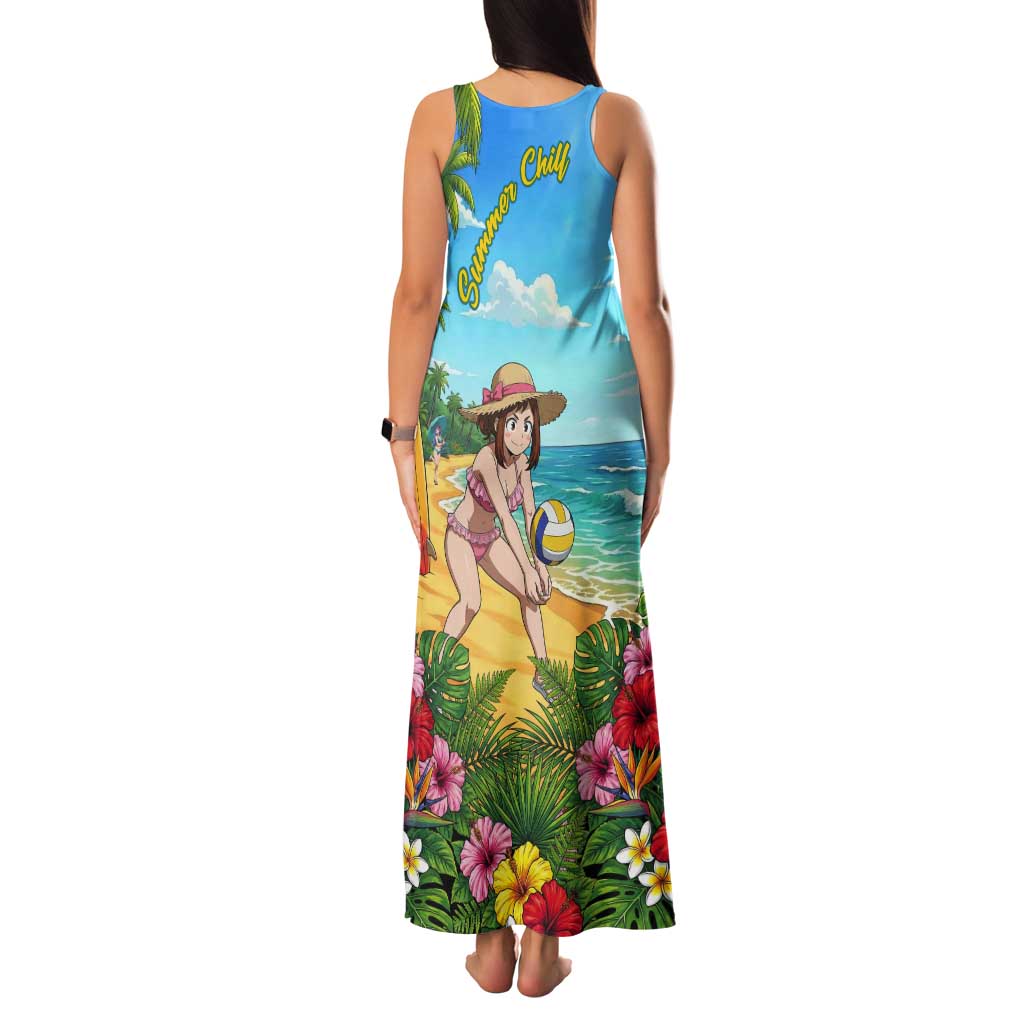 Ochako Uraraka Summer Chill Tank Maxi Dress Tropical Anime Beach Play