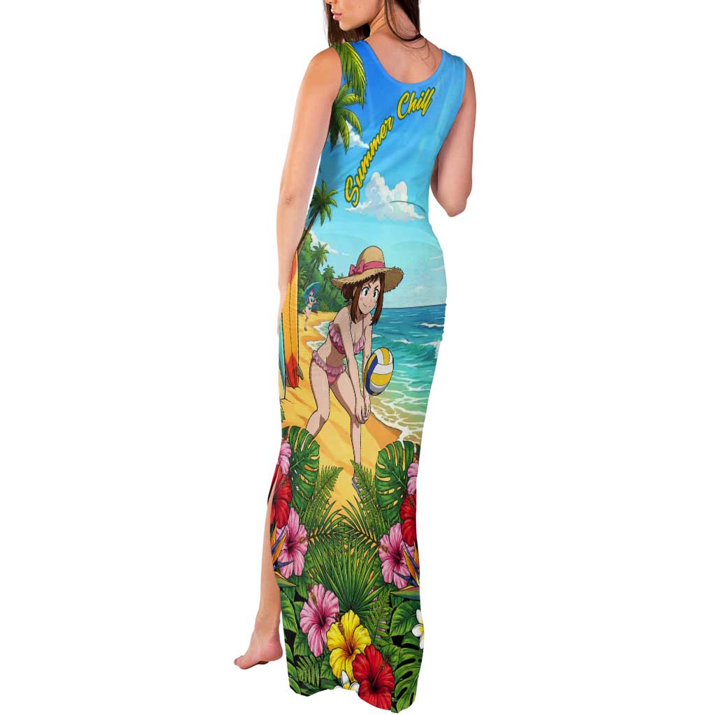 Ochako Uraraka Summer Chill Tank Maxi Dress Tropical Anime Beach Play