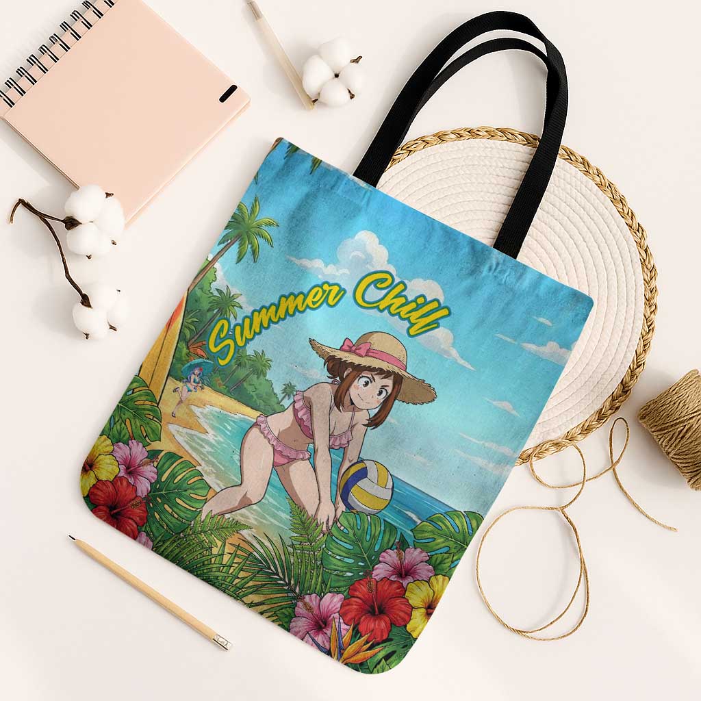 Ochako Uraraka Summer Chill Tote Bag Tropical Anime Beach Play