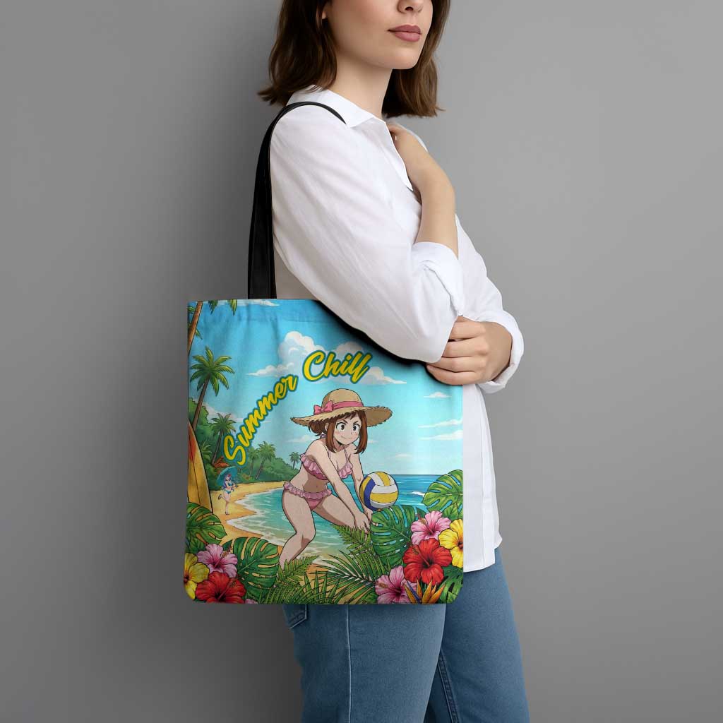 Ochako Uraraka Summer Chill Tote Bag Tropical Anime Beach Play