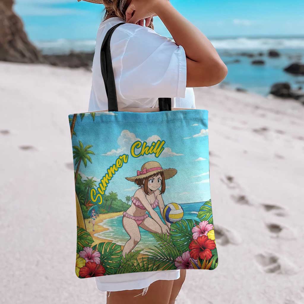 Ochako Uraraka Summer Chill Tote Bag Tropical Anime Beach Play