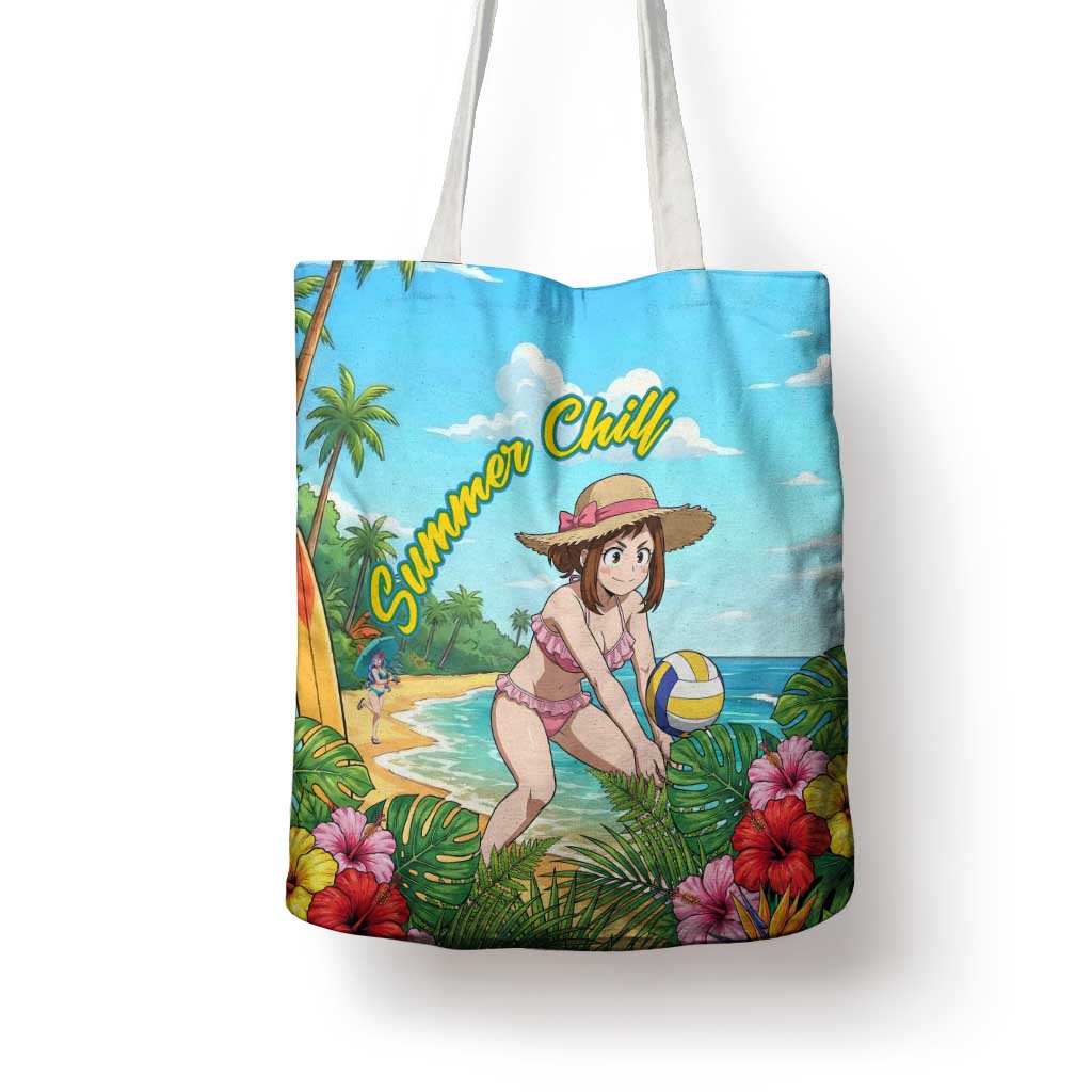 Ochako Uraraka Summer Chill Tote Bag Tropical Anime Beach Play