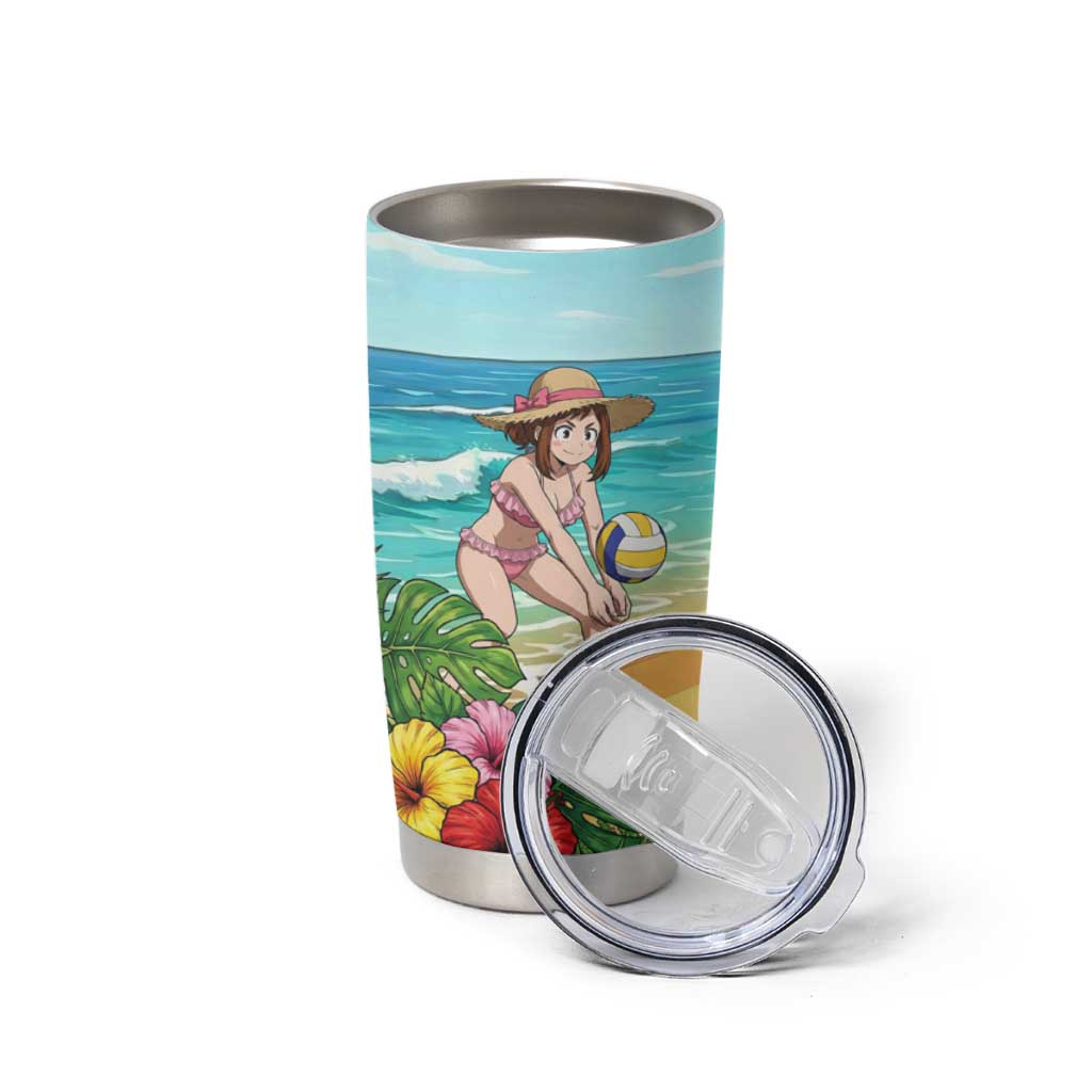 Ochako Uraraka Summer Chill Tumbler Cup Tropical Anime Beach Play