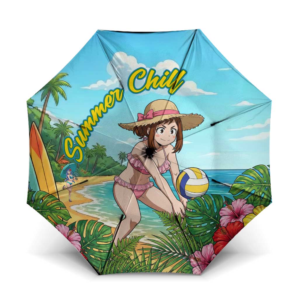 Ochako Uraraka Summer Chill Umbrella Tropical Anime Beach Play