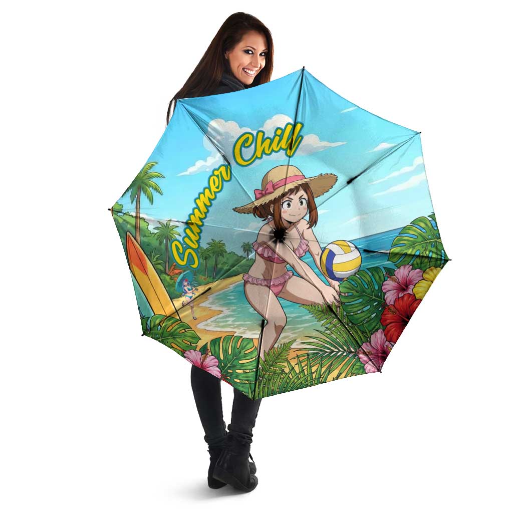 Ochako Uraraka Summer Chill Umbrella Tropical Anime Beach Play