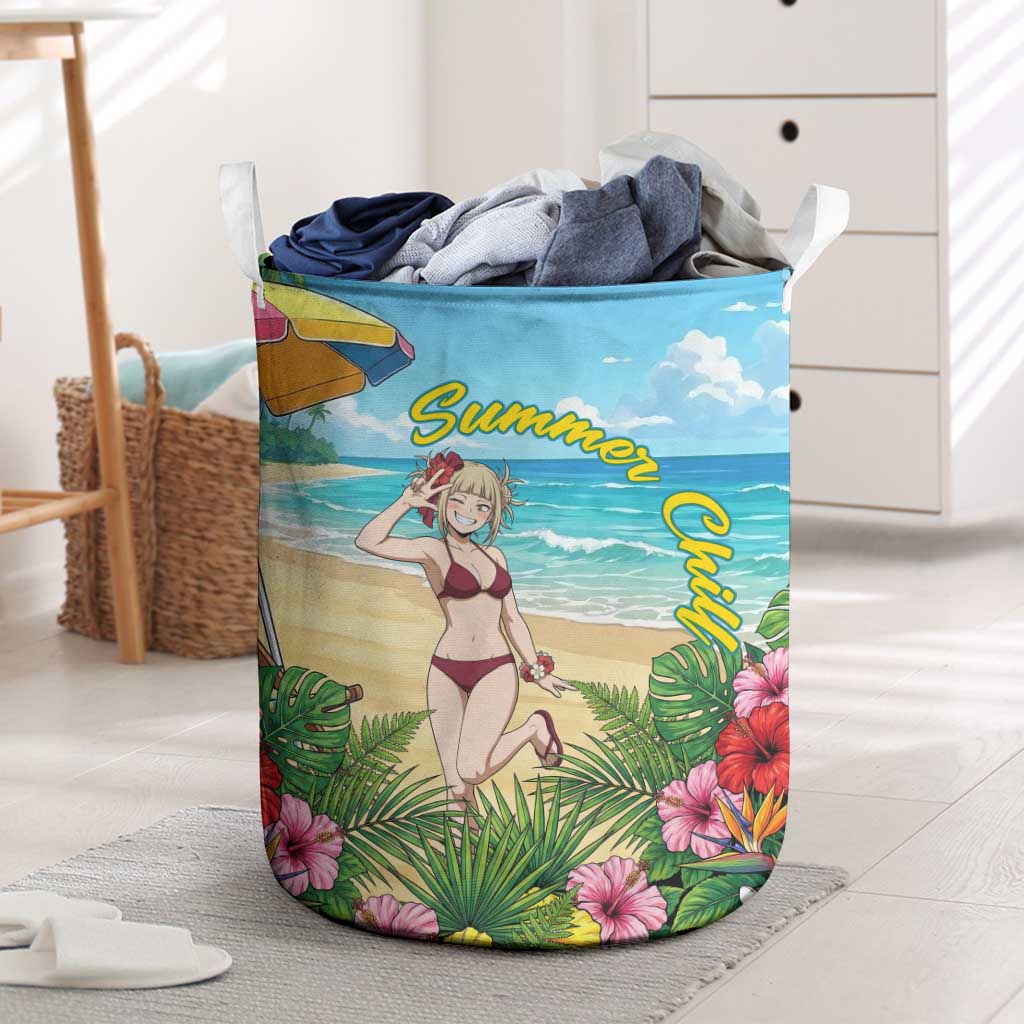 Himiko Toga Summer Chill Laundry Basket Tropical Anime Paradise Art